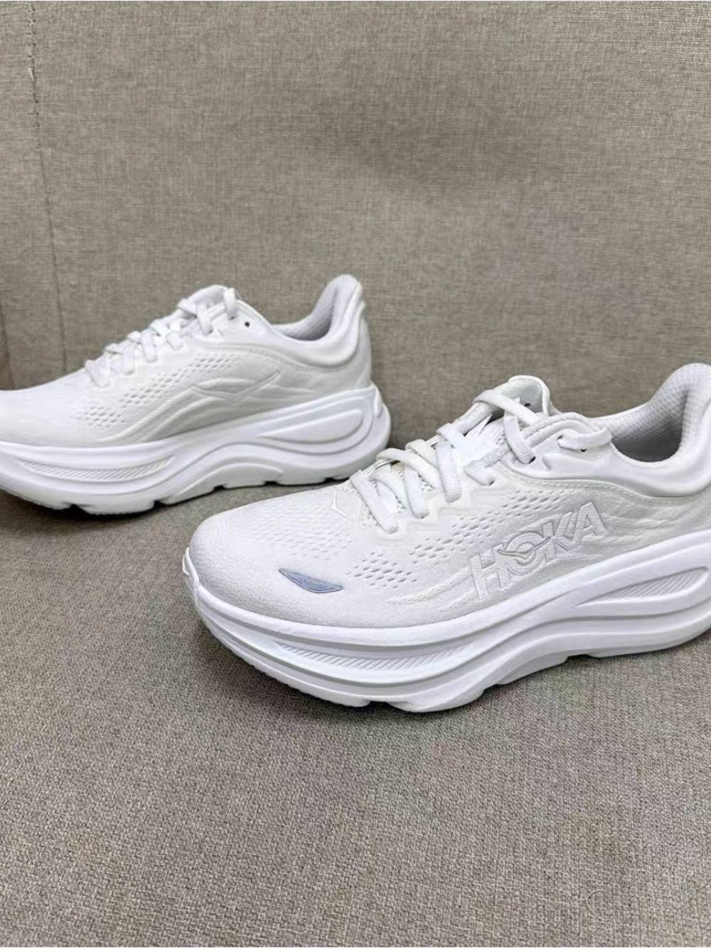 New Hoka One One Bondi 9 White Women Athletic Shoes